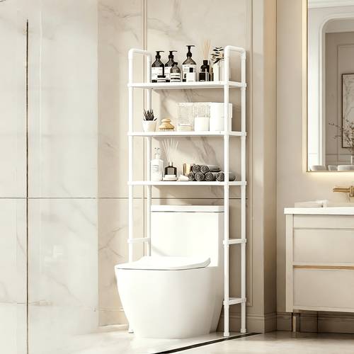independent floor standing toilet storage rack for small sized bathrooms multi layer bathroom organizer rack with and multiple compartments ideal for storing towels toiletries and cleaning tools to keep the bathroom