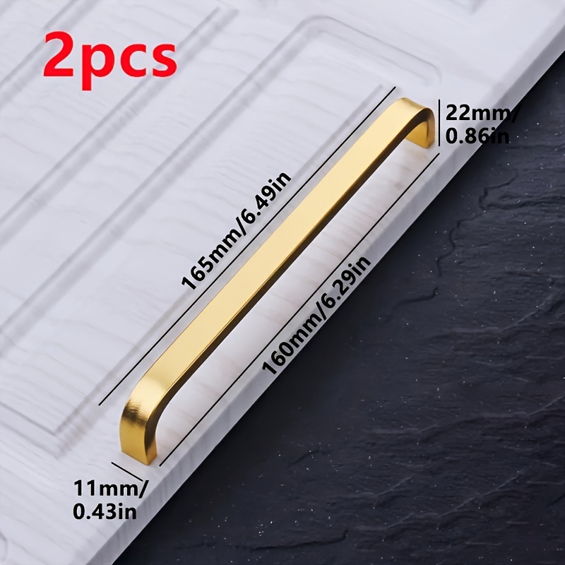 2pcs U-shaped Solid Handle, Solid Aluminum Alloy Black/silvery/golden, Hollow Handle, Modern Easy Cabinet Door Furniture Hardware Handle