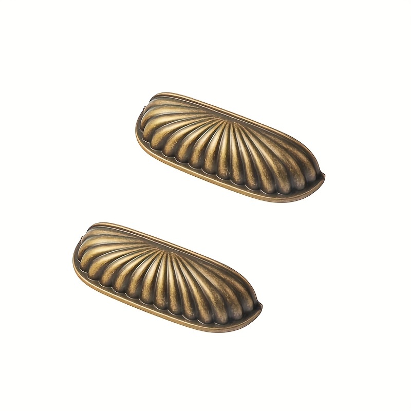 TEMU 2-pack 2.5" (64mm) Center Hole Vintage -style Brass, , Matte Black Cabinet Pulls, Vintage Style Luxury Alloy Din Cup Cabinet Pulls