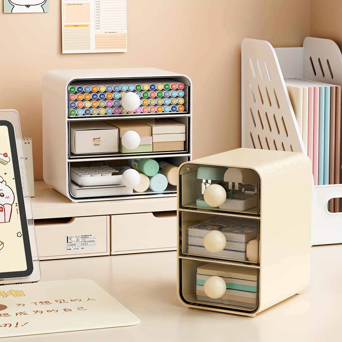 a desktop drawer style storage box three   thick transparent plastic multifunctional storage box suitable for organizing cosmetics office supplies and   used on a vanity or desk   back to school supplies storage and   a great birthday or christmas gift for her him desk drawer organizer for home storage Product details 0