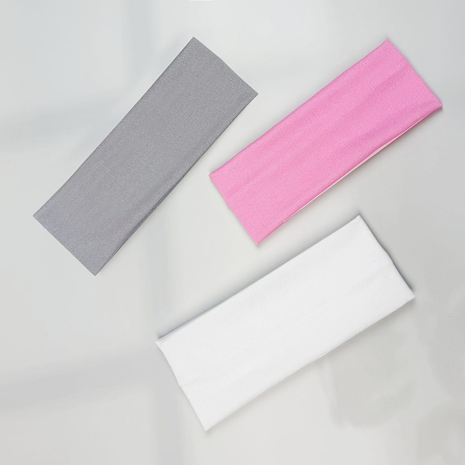TEMU 3 piezas de cintas para el cabello anchas de color sólido, turbante elástico, cintas para la cabeza, cintas elásticas para el cabello para