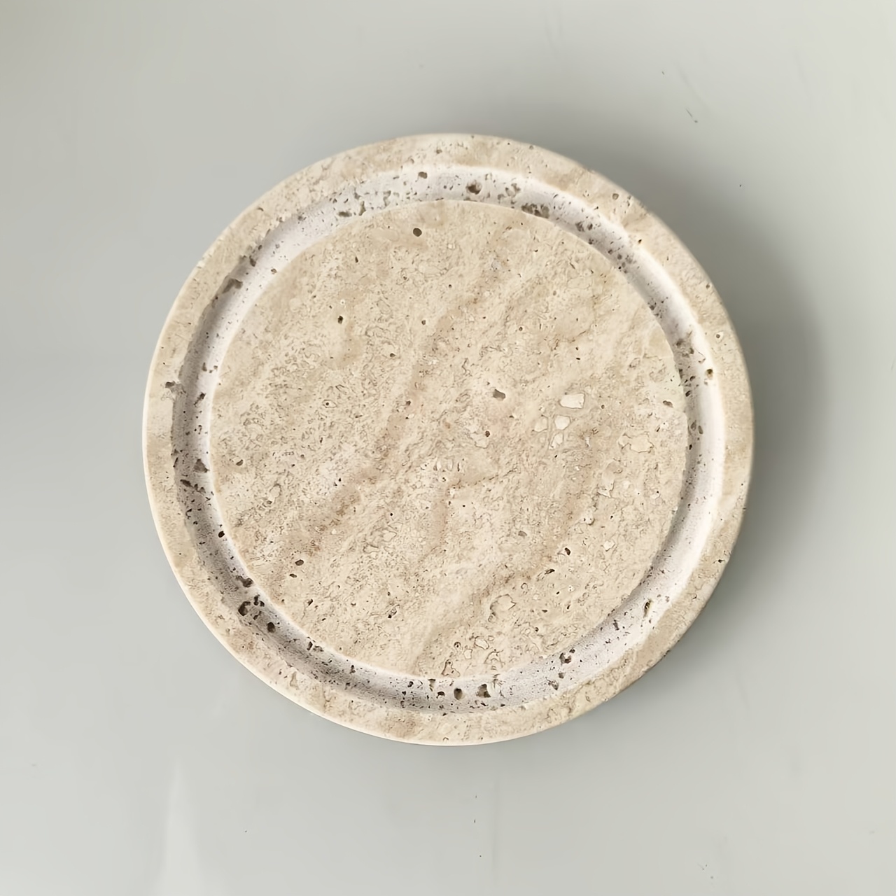 TEMU 1pc Natural Marble Coaster, Coaster, Insulation Pad, Beverage Pad, Non-slip Bottom, High-end Desktop Decoration, Cosmetics Display Tray, Jewelry