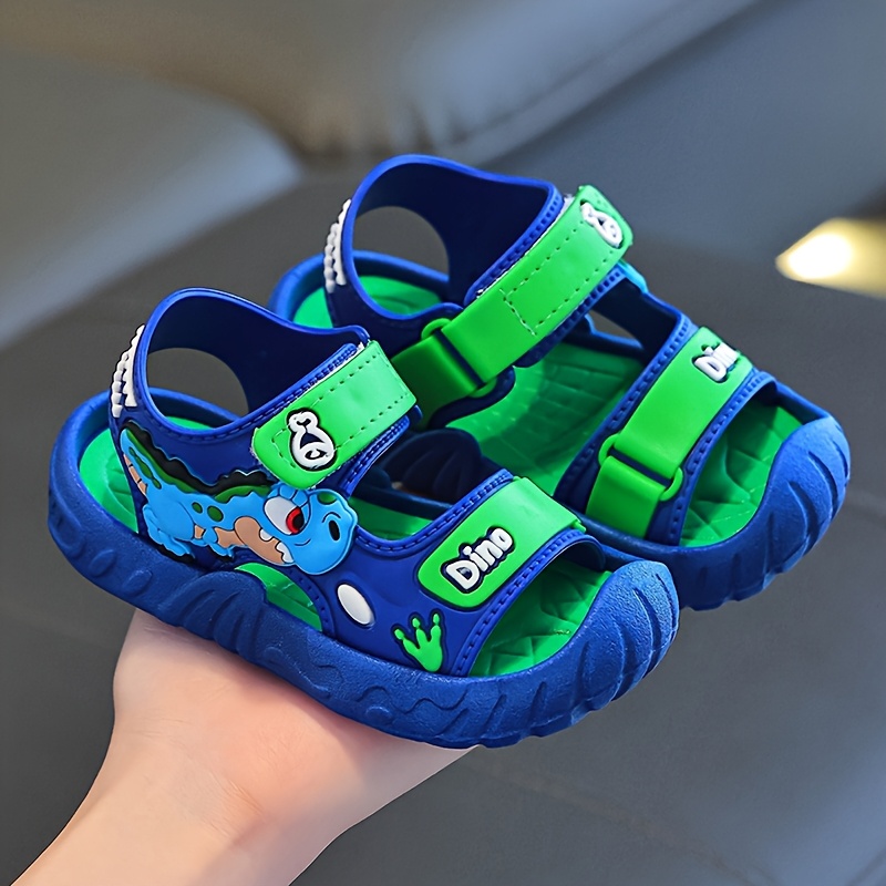 Kids' Dinosaur Sandals - Cute Cartoon Design, Breathable PVC Material, Adjustable Strap, Perfect for Boys & Girls Beach and Outdoor Activities, Spring/Summer Collection