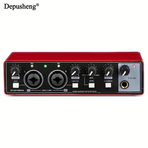 professional audio interface sound card 24bit 192khz xlr for electric guitar pc streaming win usb powered