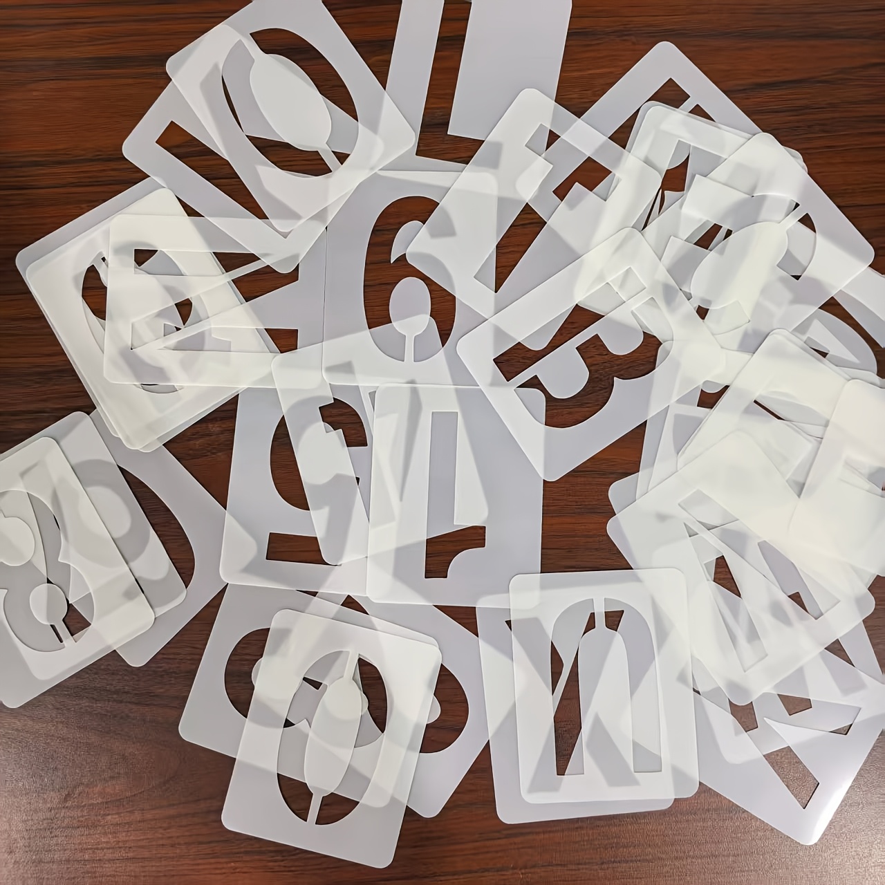 TEMU 36pcs Alphabet And Number Painting Stencil Set, Suitable For Various Applications Such As Painting, Wall Decoration, Fabric Printing, Journal