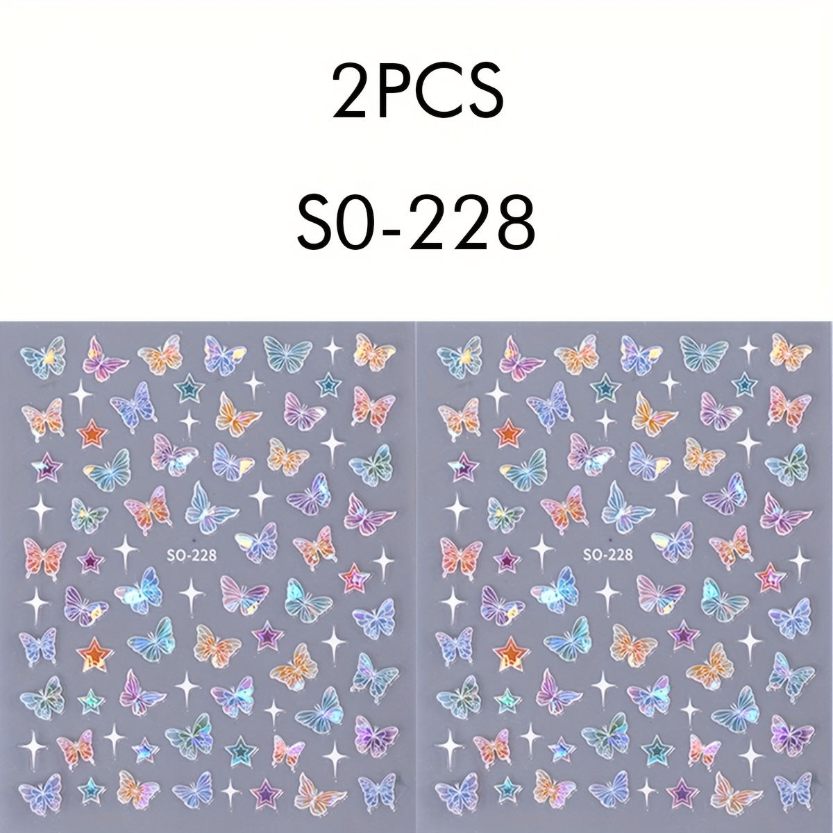 2 Sheet 3d Laser Art Stickers, Self Adhesive Nail Art Decals For Nail Art Decoration, Nail Art Supplies For Women And