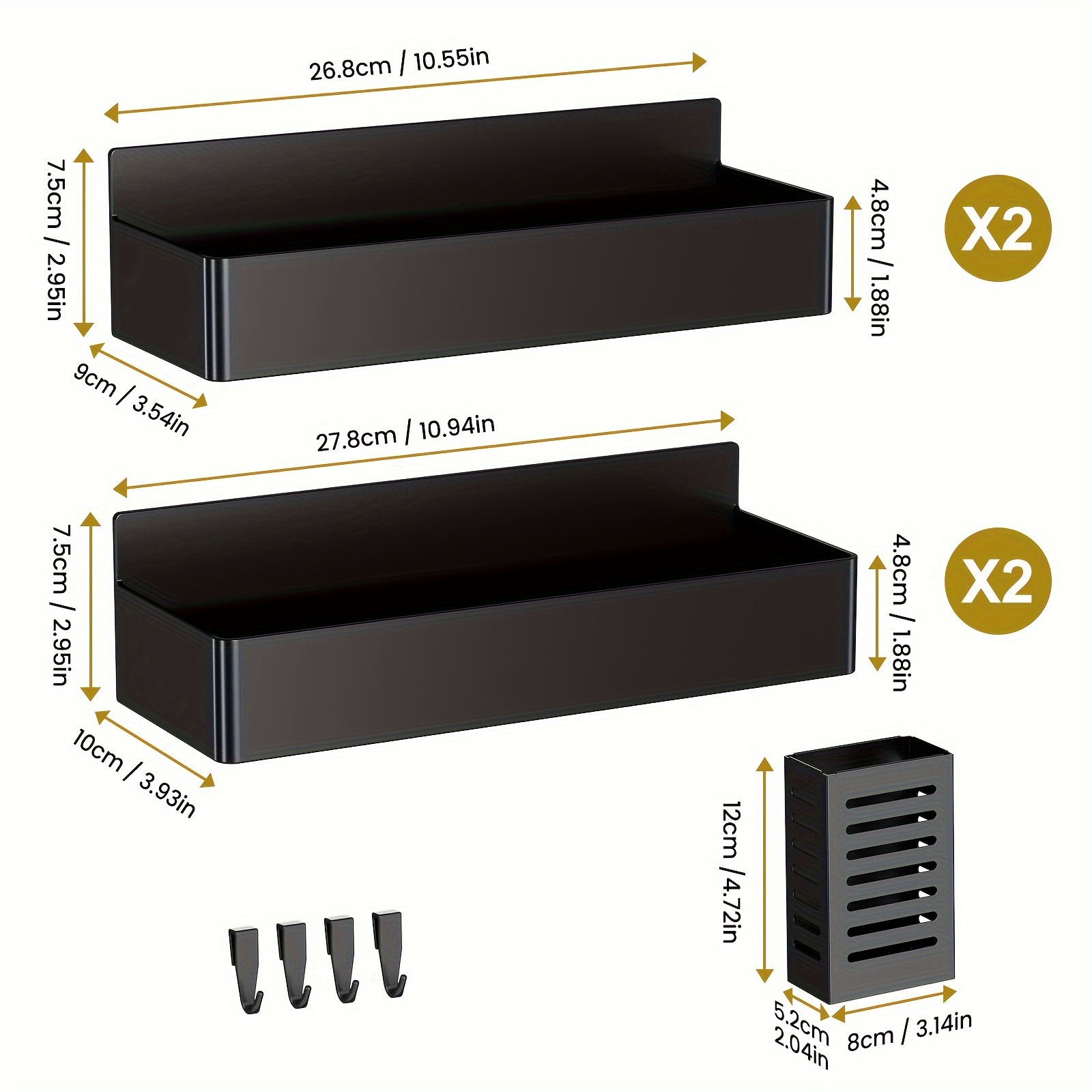 TEMU 5/6pcs Multifunctional Magnetic Refrigerator Spice Organizer Set, Magnetic Kitchen Paper Towel Holder, Magnetic Refrigerator Kitchen Utensil