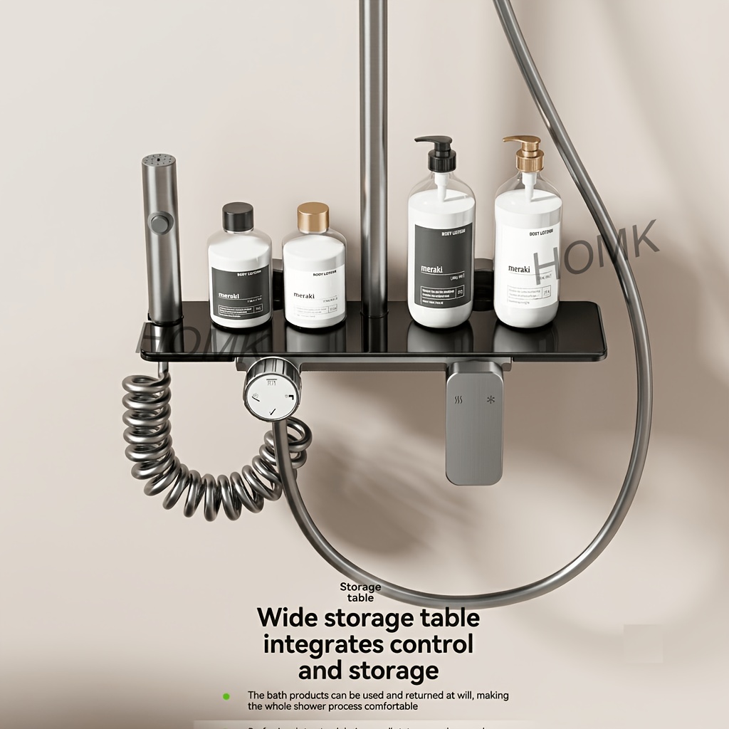 HOMK 4-In-1 Shower Panel System with Rainfall and Waterfall Outlets