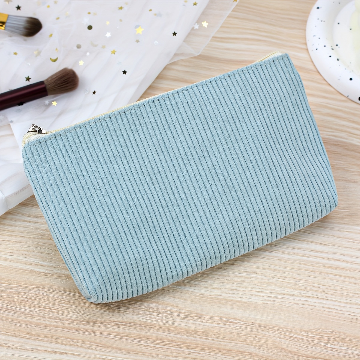 E-shop Einfache und stylische Cord-Make-up-Tasche Clutch Reise Tragbare Kosmetiktasche für Frauen