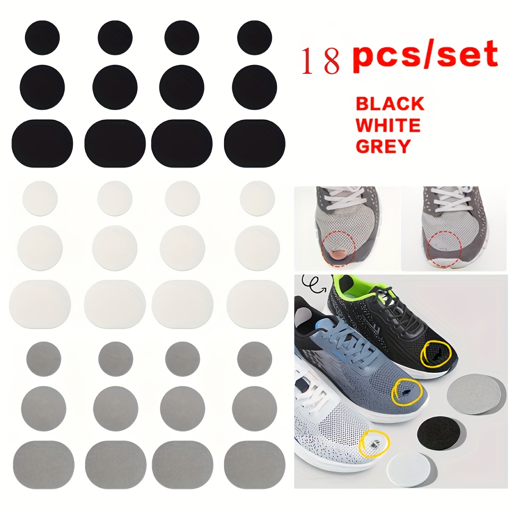Image of 18pcs Set Of Self-adhesive Shoe Patches For Repairing Damaged Shoe Side Parts, Repairing Shoe Side Holes, Suitable For Worn Sports Shoes. Durable And Wear-resistant, Of Repairing Tears And Abrasions