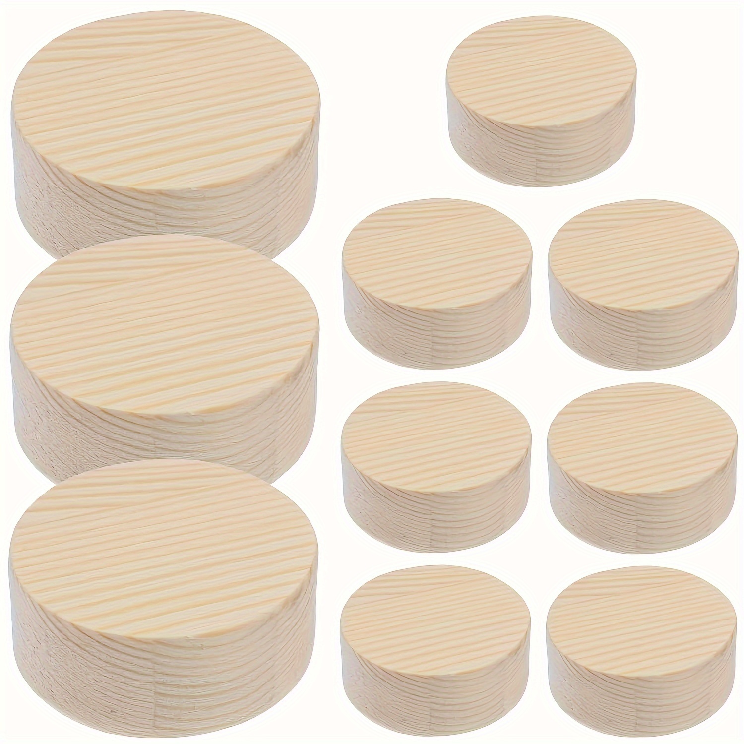 

10-pack Unfinished Wood Circles For Diy Crafts - Round Wooden Discs For Art, Crafts, And Painting Projects (1.97" Diameter X 0.79" Thickness)