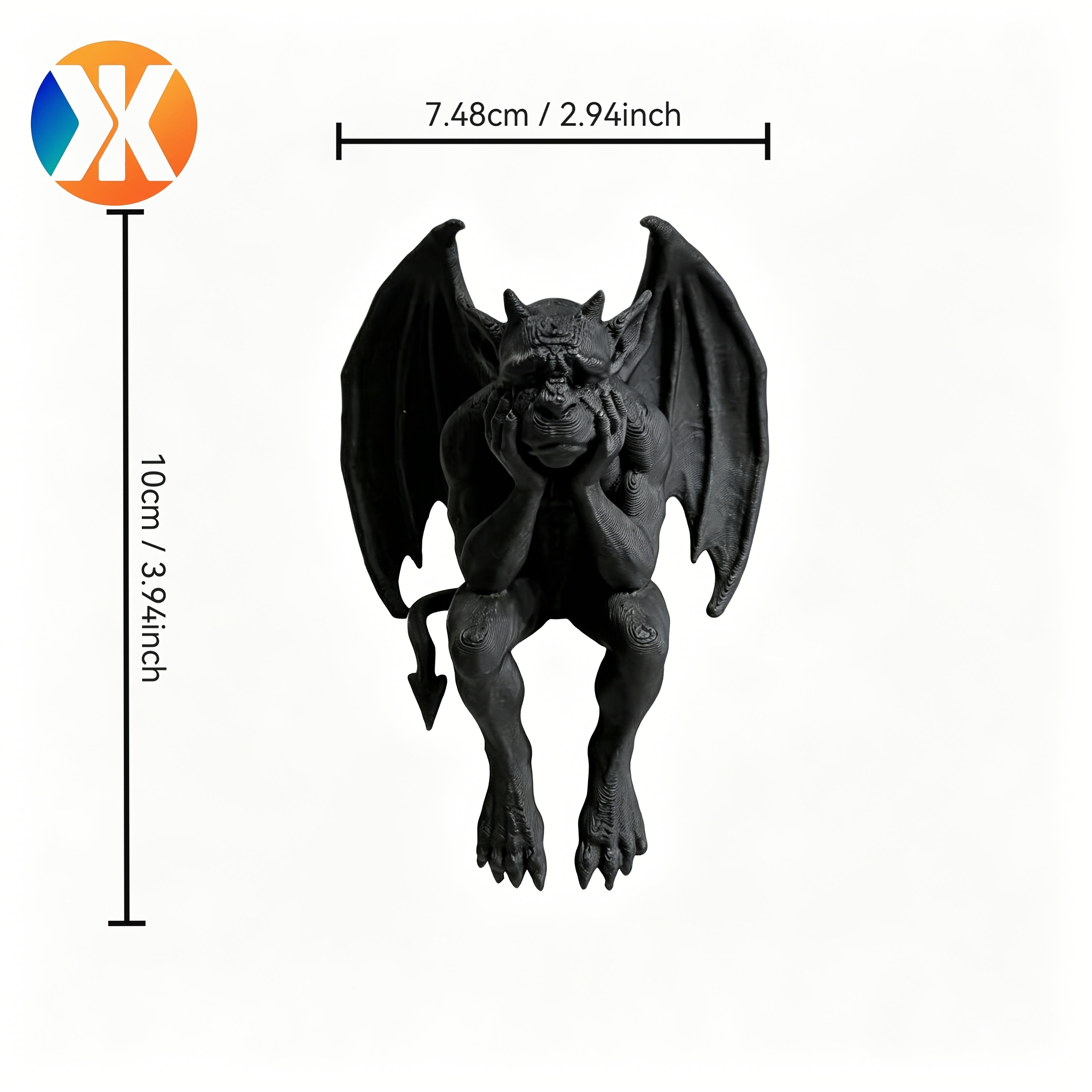 TEMU Chin-resting Sitting Gargoyle Ornaments, Suitable For Halloween Thanksgiving Christmas And Holiday Gifts, Birthday Anniversary Souvenirs,