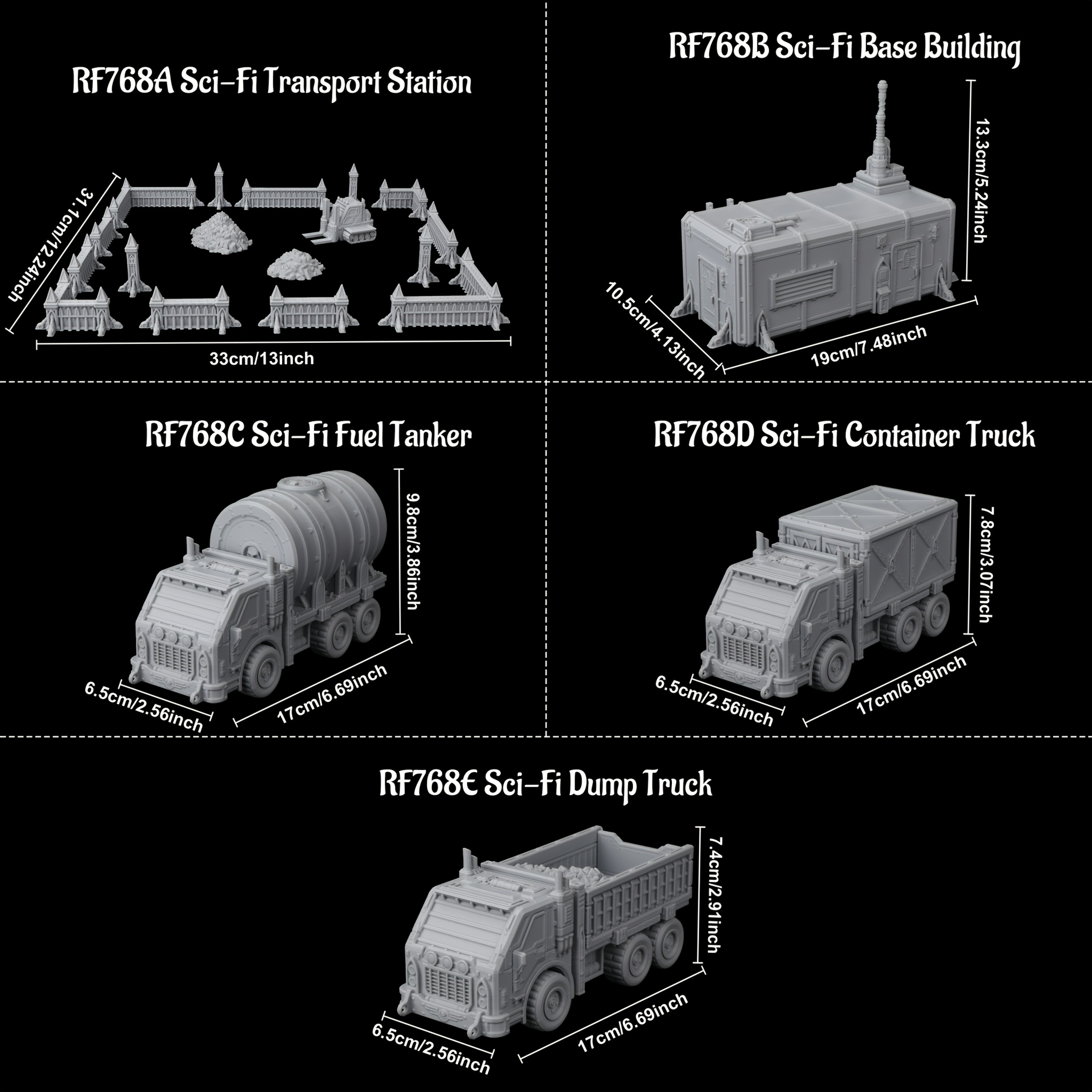 Sci-Fi Industrial Miniature Terrain Set RPG Collection