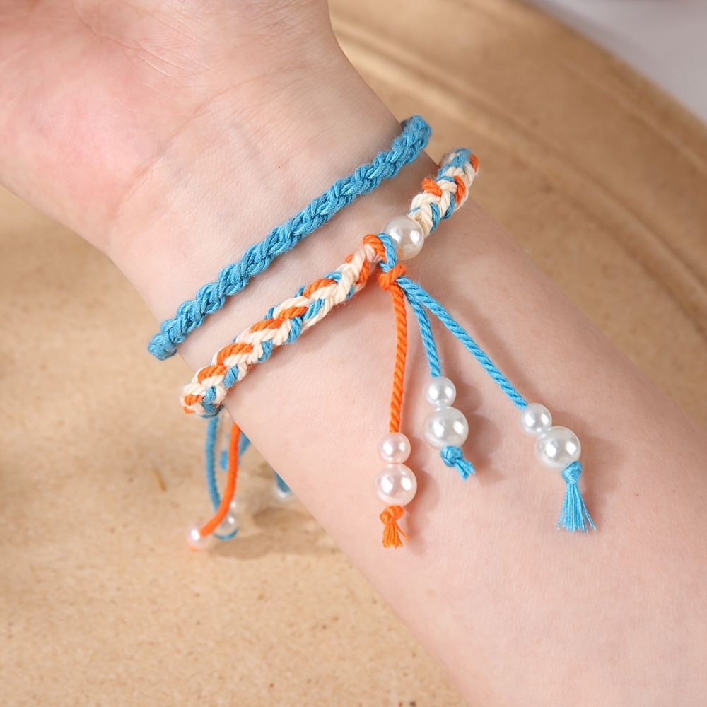 8pc Handmade Boho Stackable Bracelets Set, Beach Gift
