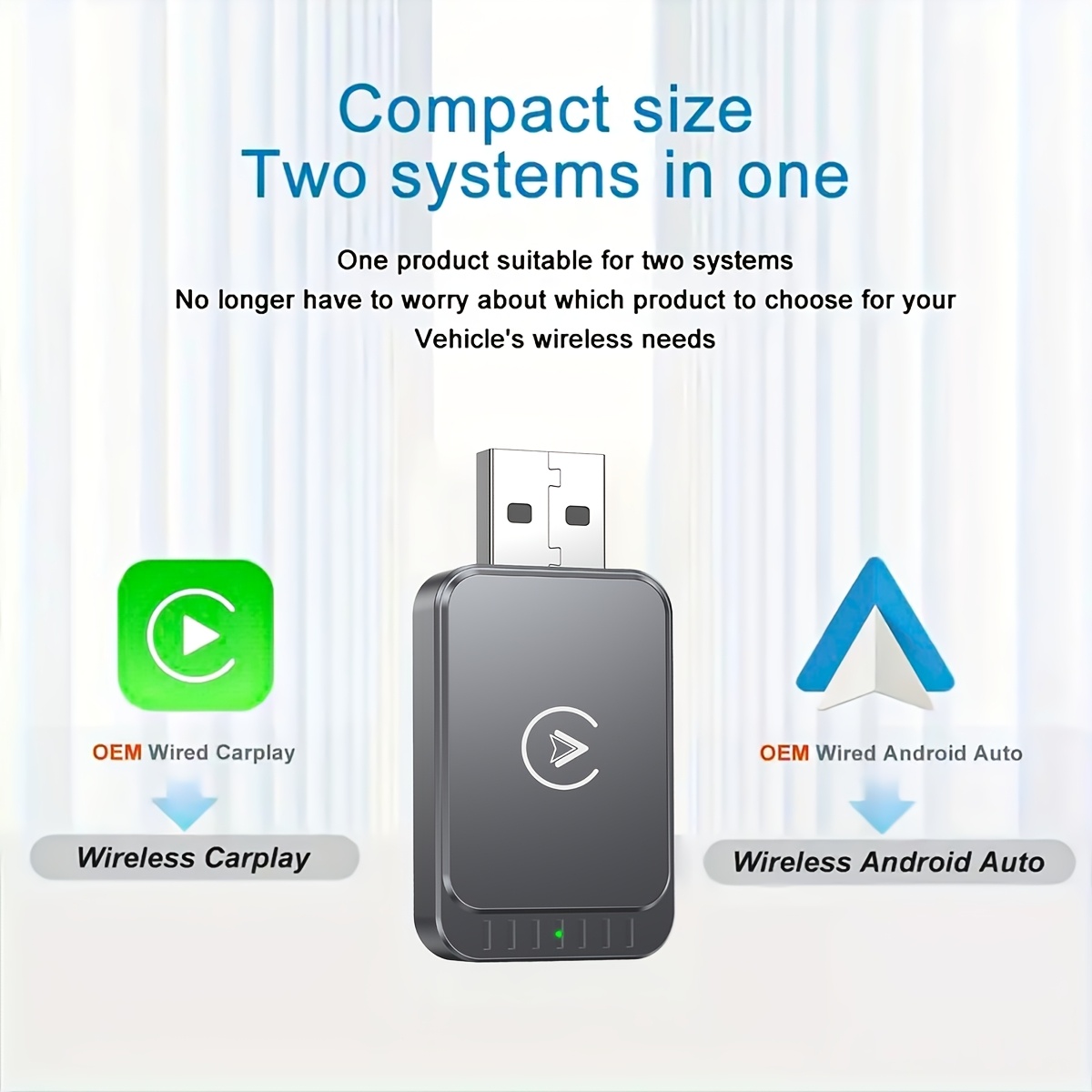 TEMU 2-in-1wireless Carplay & Box, Compatible With 99% Original Cars-wired To Wireless Conversion (2.4-5.0ghz Wife5), Sthlish And Portable For Iphone Ios 10+/ 11+devices