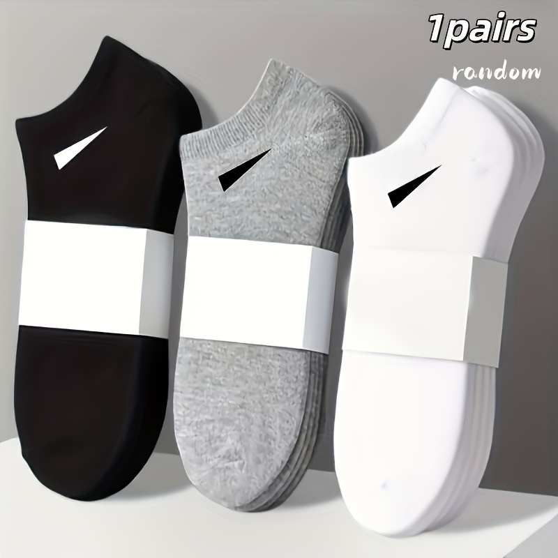 TEMU 1/3 Paar zufällige einfarbige Unsichtbarkeits-Socken – Weiche leichte unsichtbare Socken, Schwarz/Weiß/Grau, einfache minimalistische