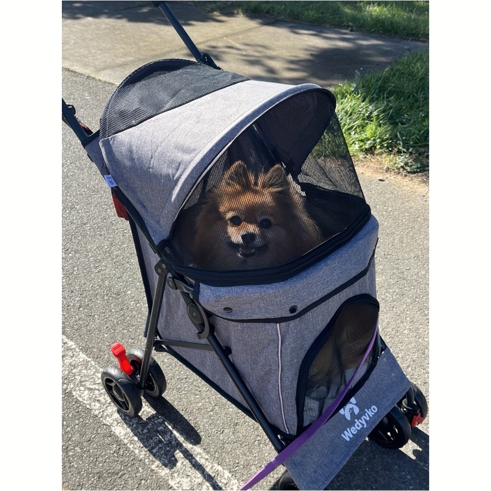 Wedyvko Pet Stroller, Compact Cat Stroller Featuring Breathable Mesh, Lightweight And Portable Carrier For Small Dogs And Cats, Versatile Collapsible Design For Travel And Walking
