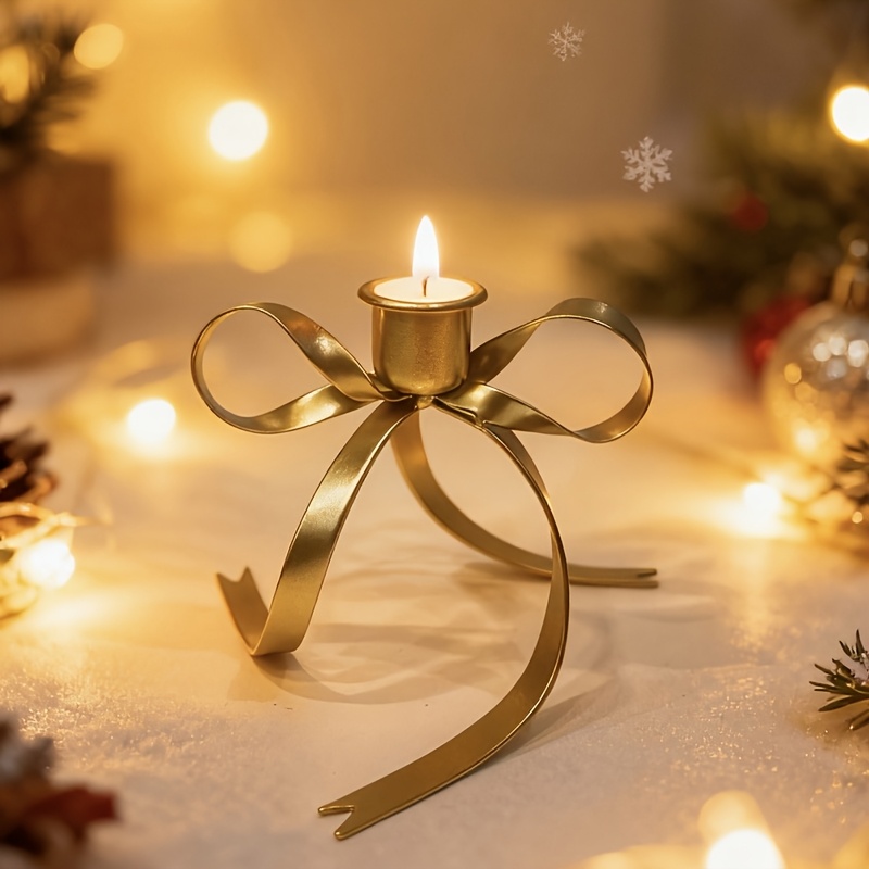 Image of Wrought Iron Creative Tripod Candle Holder, Coffee Shop Candle Holder, Dining Table Candle Holder, Holder