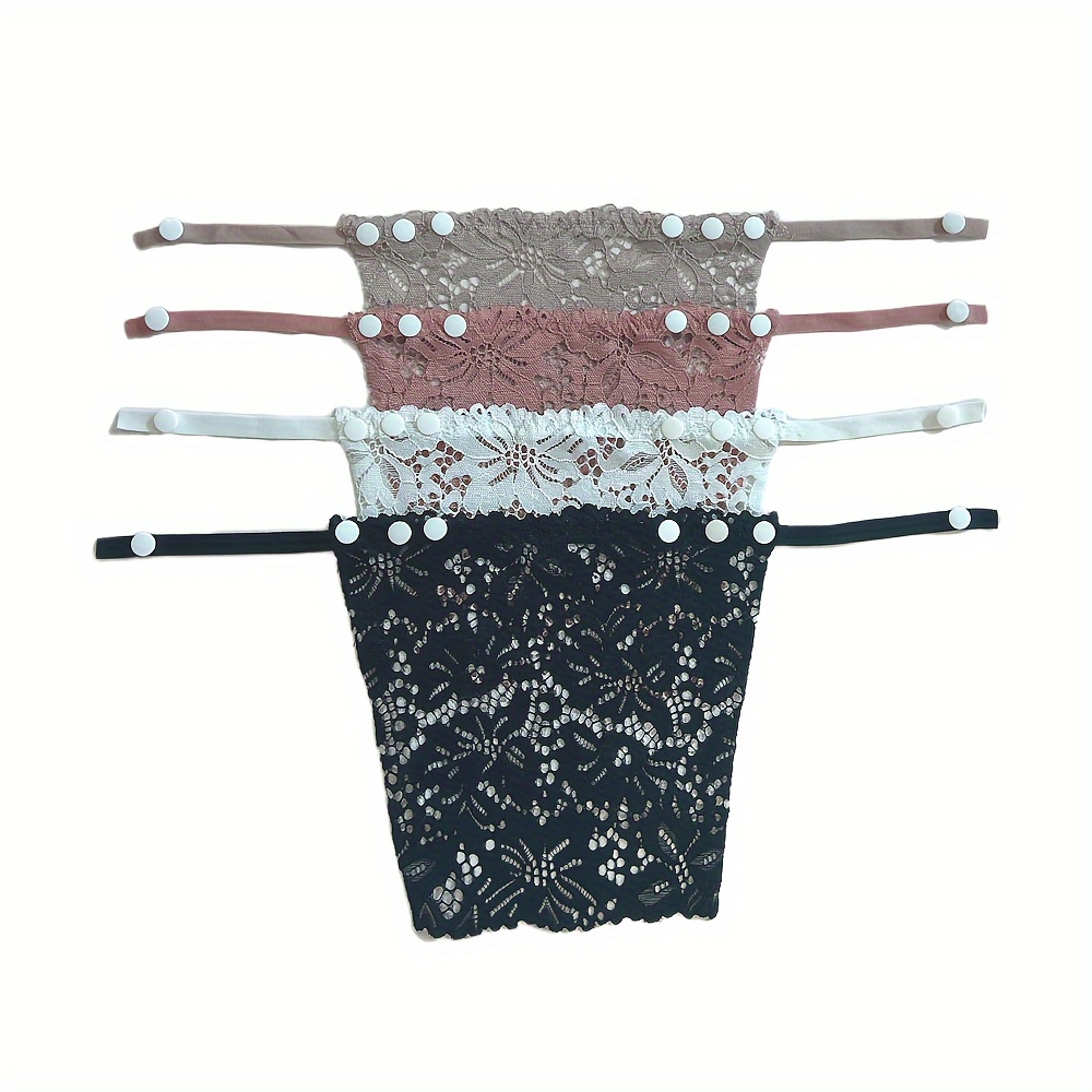 

4pcs Floral Lace Buckle Fixed Anti Slip Chest Shield Pads, Women's Lingerie & Underwear Accessories