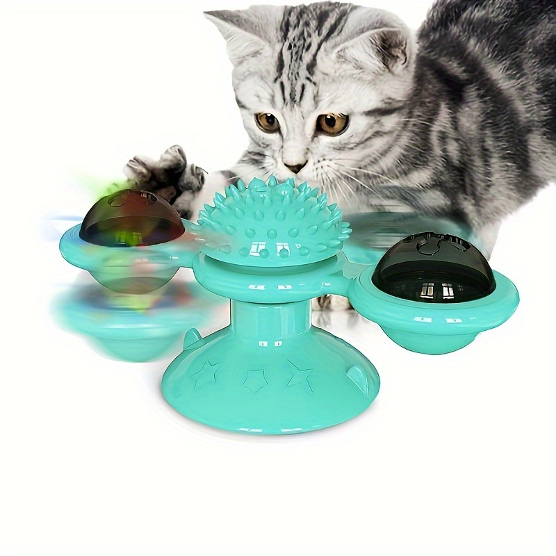 TEMU Interactive Cat Toy - 1pc, Non-electric Rotating Wheel , Enhances &