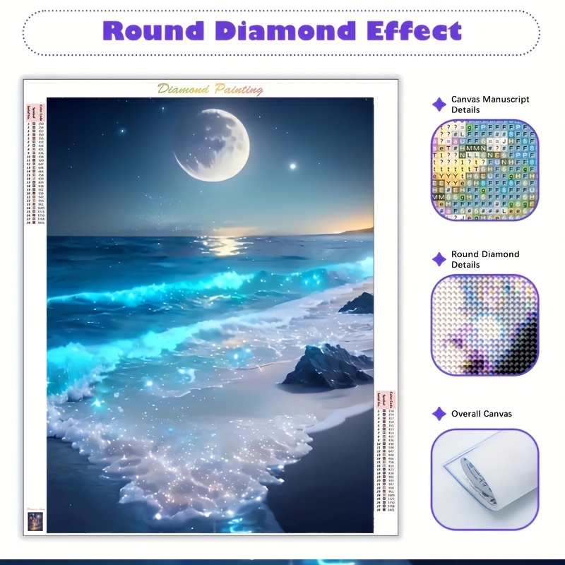 

Diamond Painting Art, Beach , , Waves, 2024 Full Diamond Painting Mosaic, 5d Diy Stitch Kit, Diamond Painting Art, Home Decoration