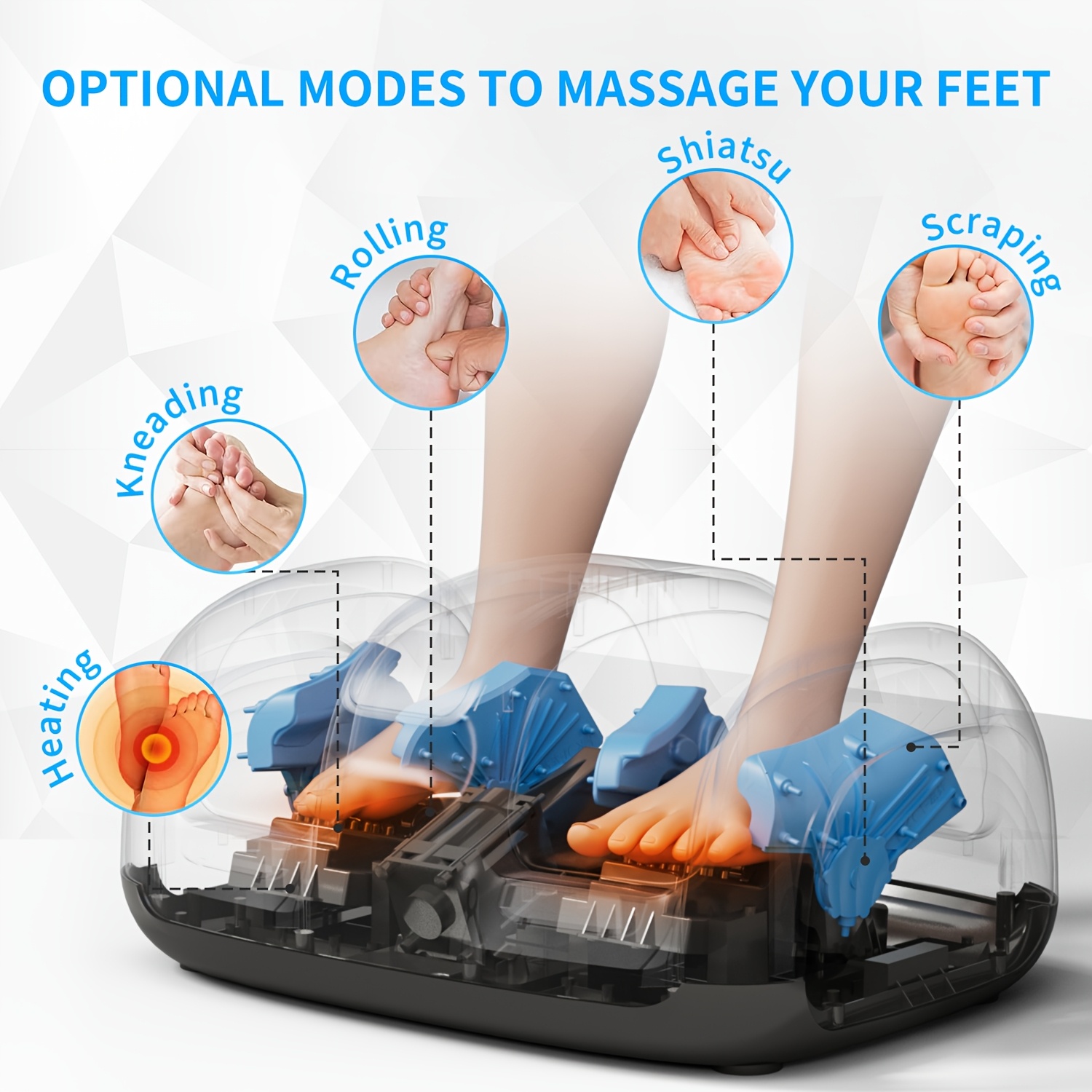 This 3D Acupressure Massage Device Features Heating, Kneading, And Compression Functions, Along with an Electric Massager. It Makes a Great Gift for at Home Or in The Office, And Is Suitable for Everyone, Regardless of Gender (IP20 for The Adapter).