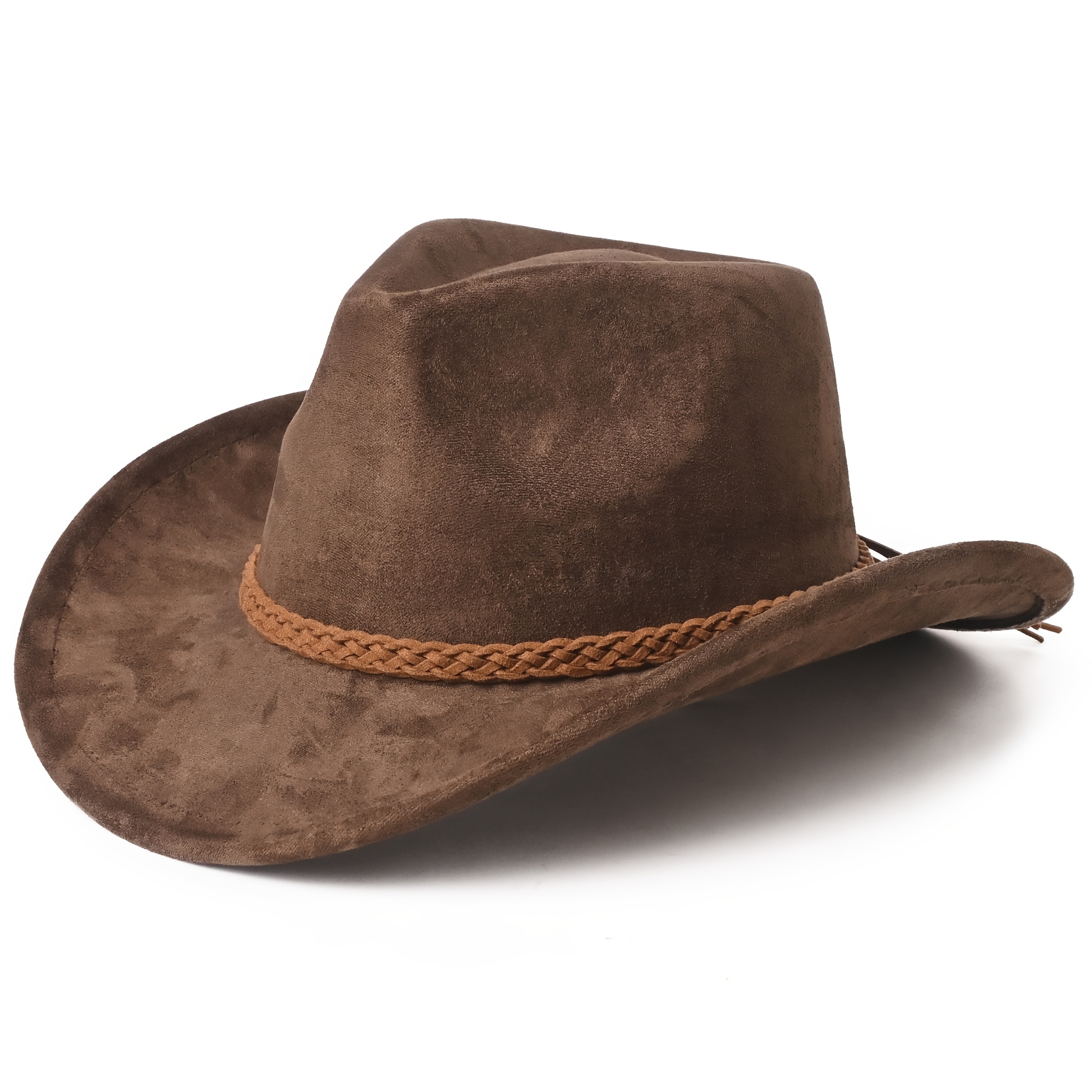 TEMU New Winter Women's Wide Brim Felt Hat With Tie Accessory, European And Cowboy Hat For Men, European And Wide Brim Outdoor Sun Hat, Warm Tweed