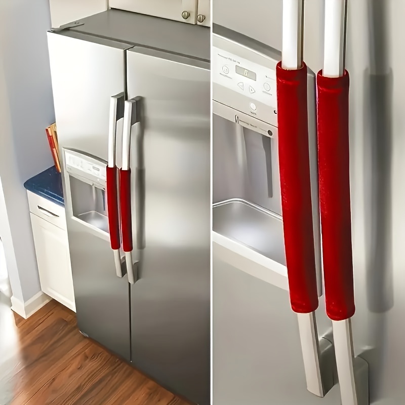 

4pcs Oven Handle Cover (16.53x4.72 Inches) Keeps Your Kitchen Appliances Away From Stains, Fingertips, Drips, And Food Stains, Perfect For Ovens, Refrigerators, Microwaves, Dishwashers (red)