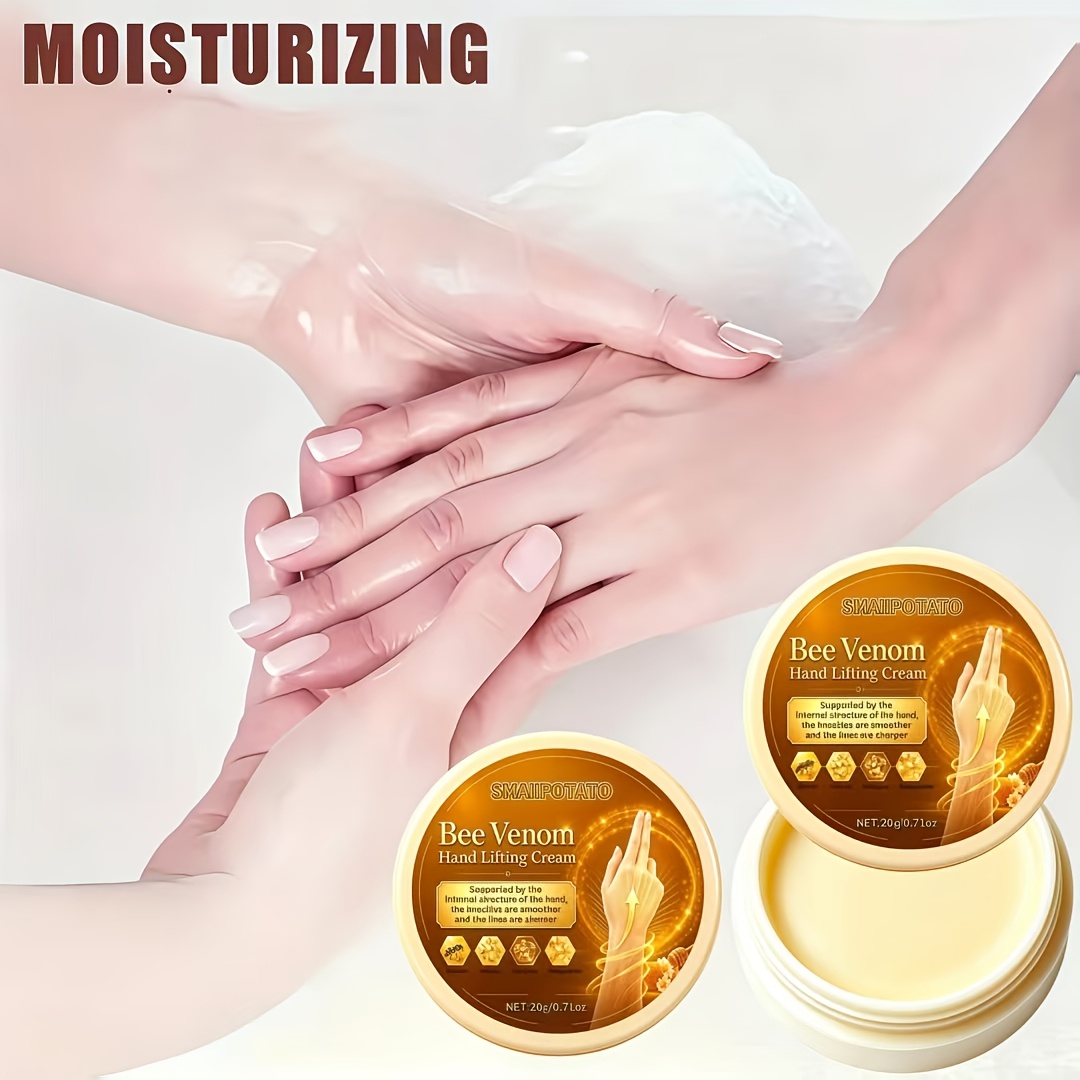 Bee Venom Hand Care Cream with 65% Urea, Avocado Extract, Vitamin E and Lactic Acid. Fades Blemishes, Softens Wrinkles, Firms Skin and Keeps Hands Glowing.