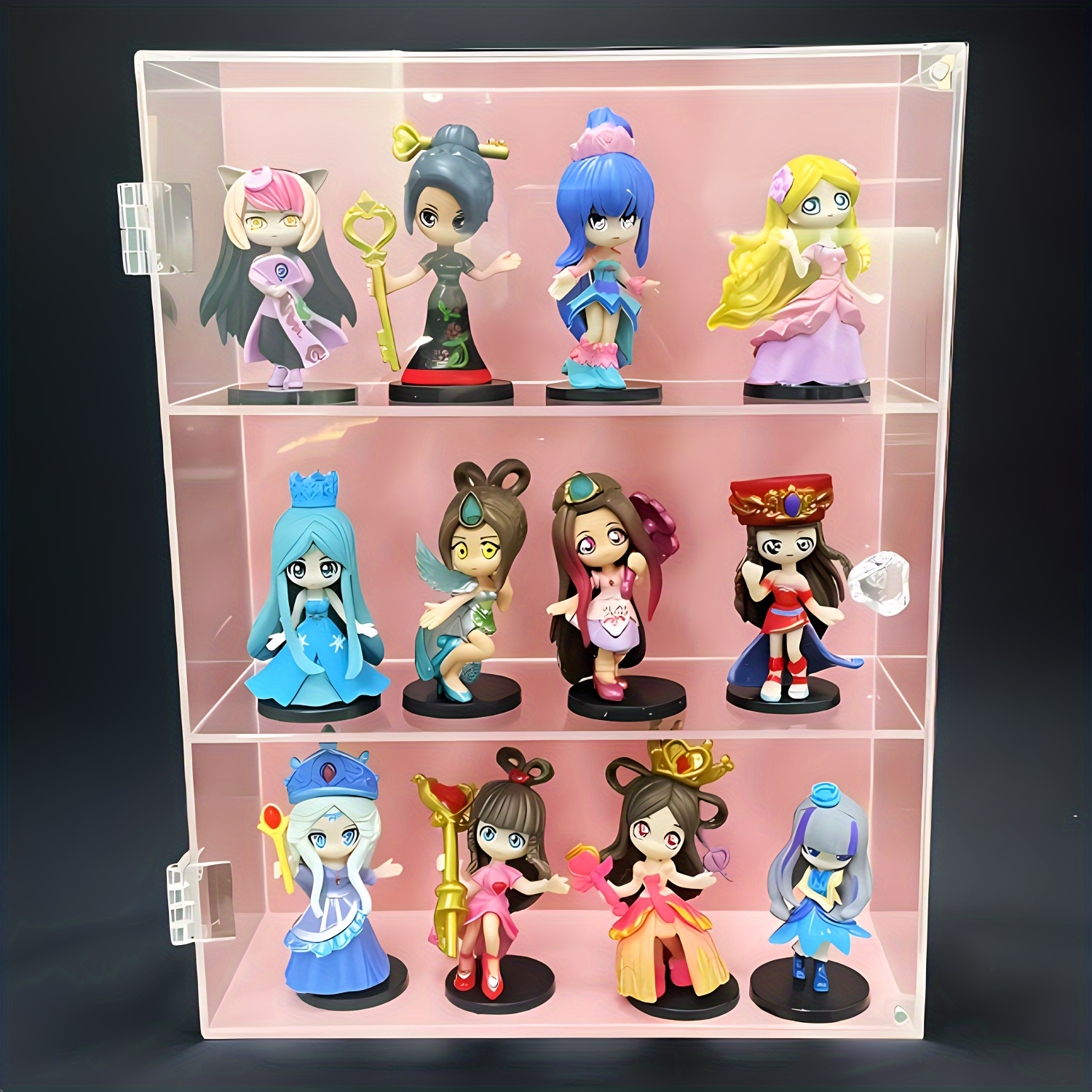 1pc acrylic dustproof display box cabinet anime model display rack storage box for home room living room office decor for valentines day new year easter party decor