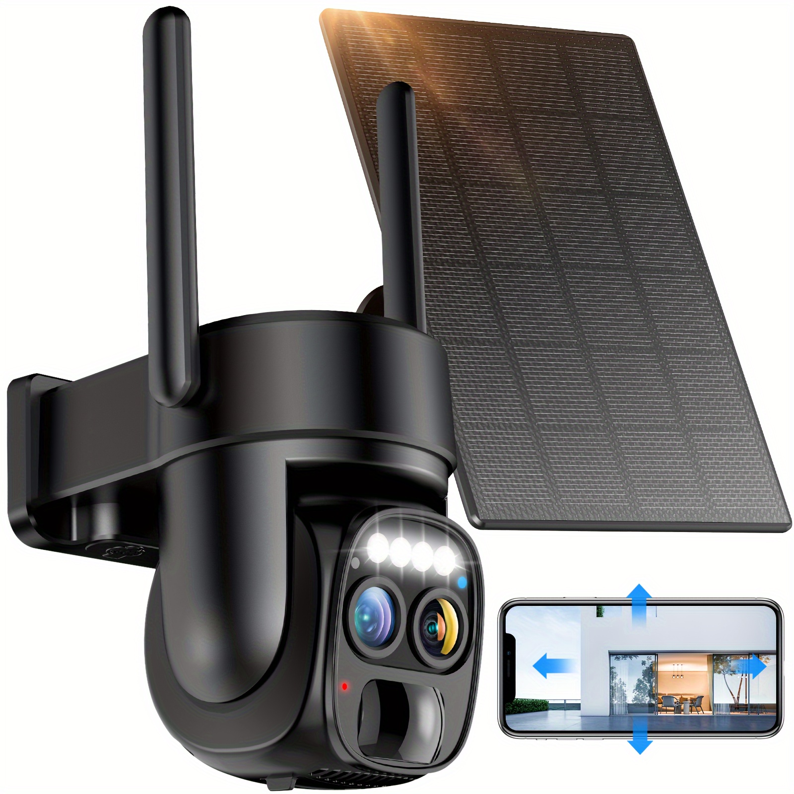 [10x Zoom] 360 Low- Pet Camera With 2k Fhd Wifi, With Spotlight Alarm, Artificial Intelligence Motion Detection, Color Night Vision And Audio Function.