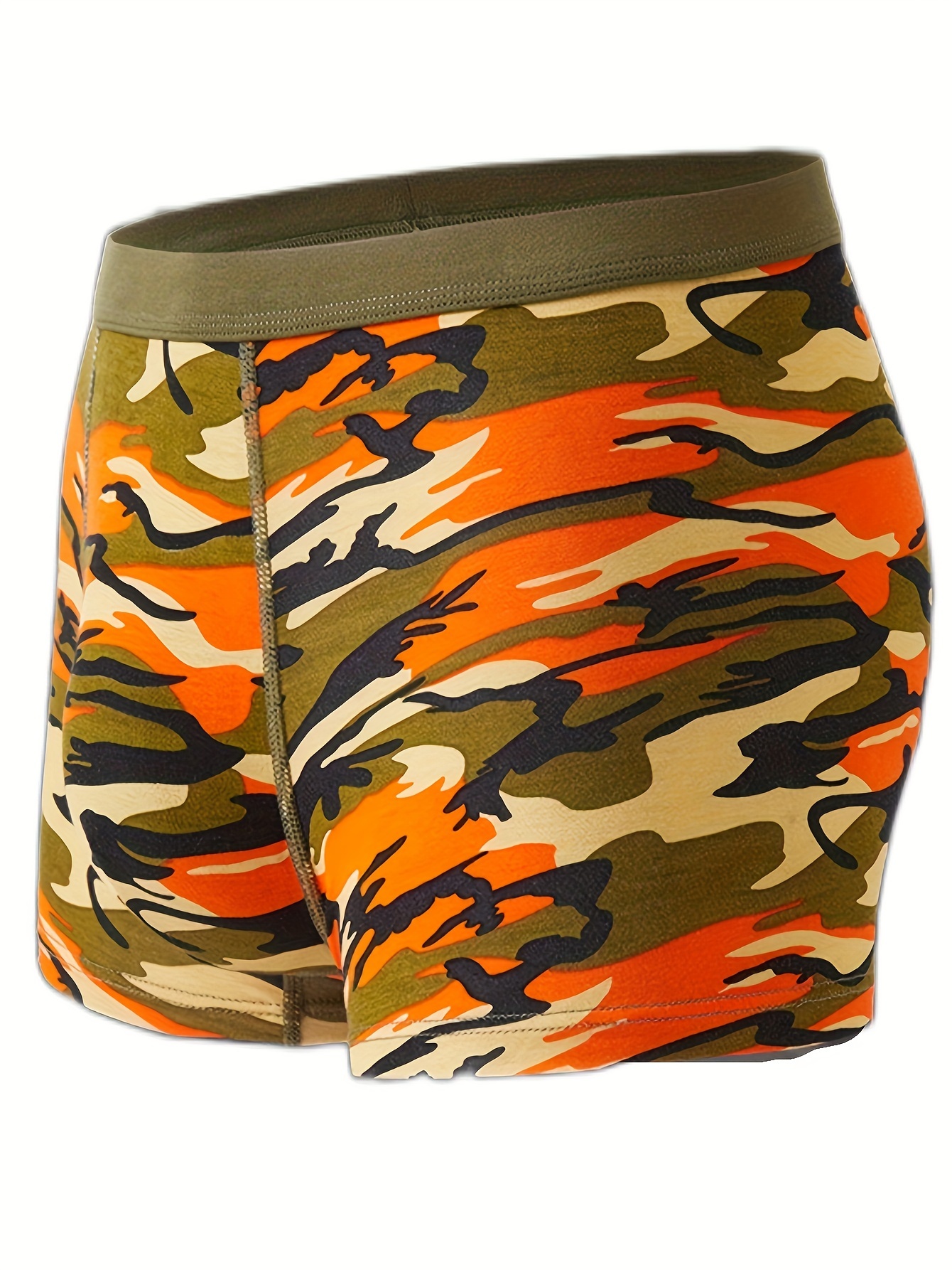 4pcs *'s Camouflage Boxer Briefs Camo Print Underwear, Low-* Fit Boxer  Shorts with Camo Patterns (Green/Brown/Tan), Non- Hand Washable for