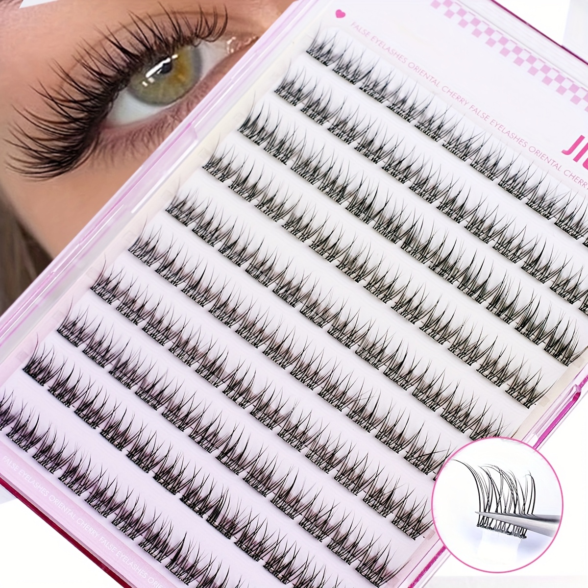Image of 120 Clusters Of Self-adhesive Eyelash Clusters Fishtail No Glue Needed 12mm Lash Clusters Natural C Pre- Eyelash Clusters Easy To Apply Suitable For Beginners