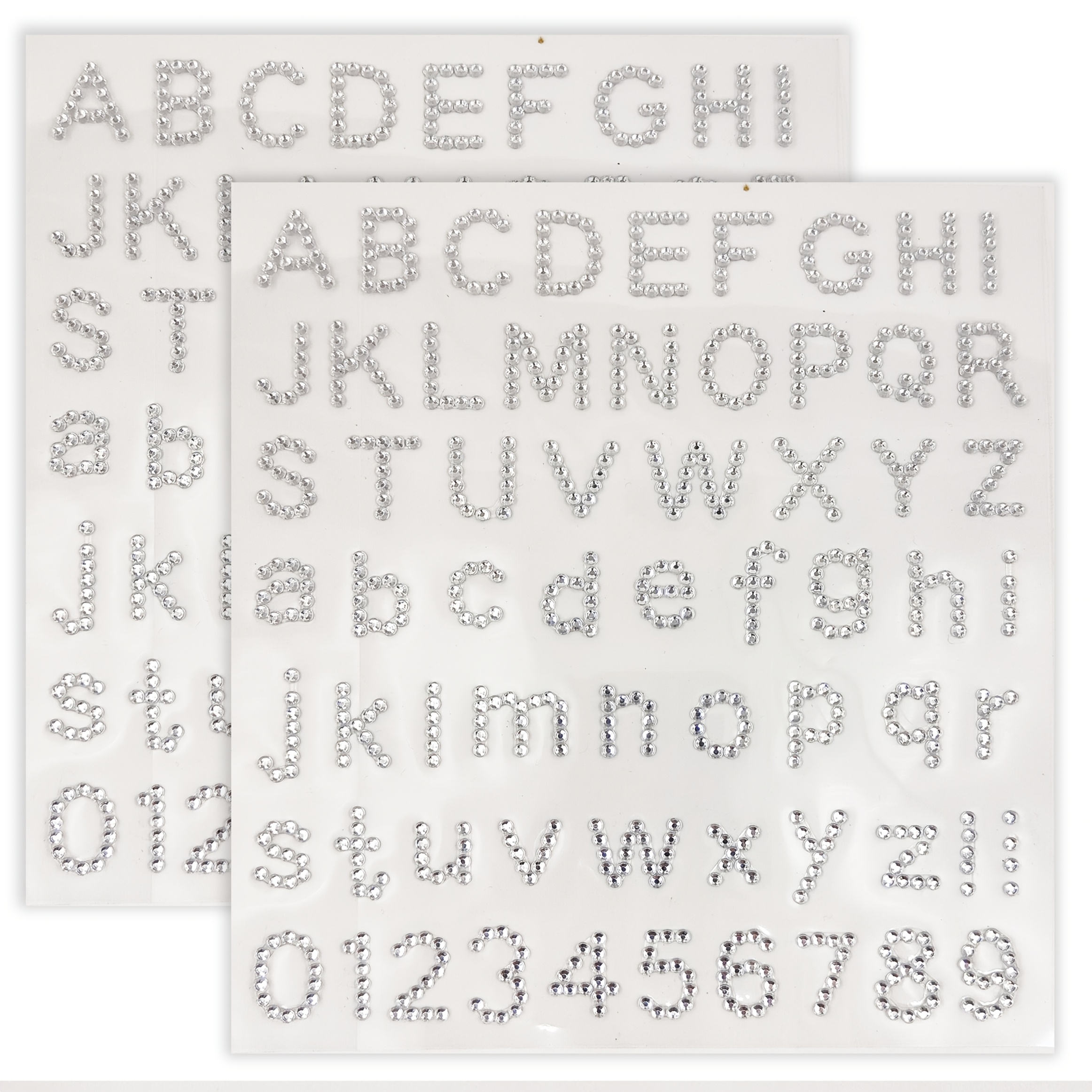 Shiny Alphabet Stickers, /lowercase, Number Diamond Stickers, 3d , Suitable For Decorations, Set Of 2 Sheets