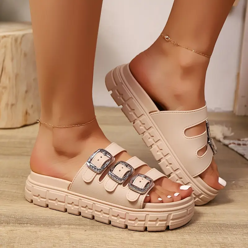 womens beach vacation sandals with thick sole three straps comfortable and breathable non slip bohemian for summer outdoor and home use Product details 16