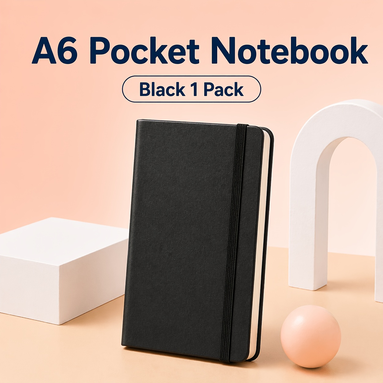 E-shop A6 Notizbuch mit Hardcover und Taschenöffnung, 84 Blatt dickes, cremiges Papier, Premium PU Ledercover, 8 Farben verfügbar, lineiertes Journal
