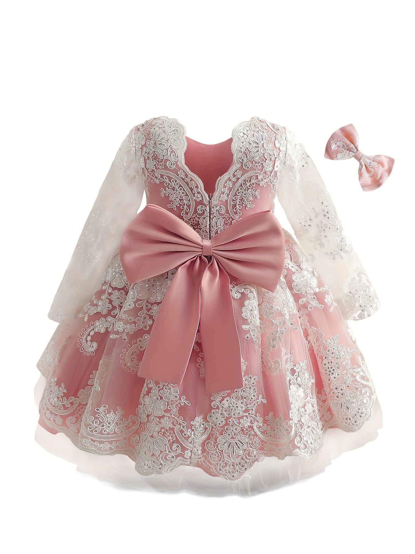 robe soirée en dentelle petites filles tenue tutu princesse Temu