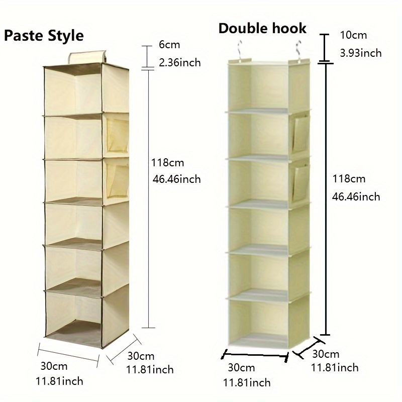 Organizer Per Borse Da Armadio F&D - Set 2 Pezzi, Grigio, 110x40x16 Cm - Foto 7