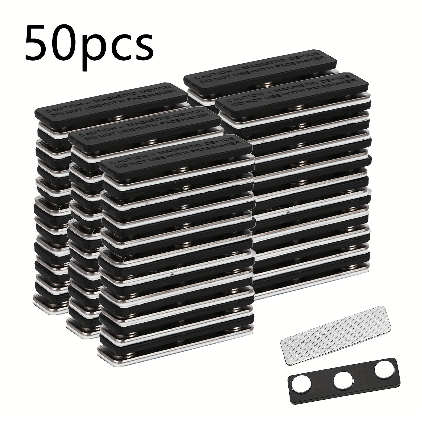 50pcs magnetic name tag holders with strong neodymium magnets black metal name badge clips for events conferences parties weddings office supplies event accessories party accessories   durable construction