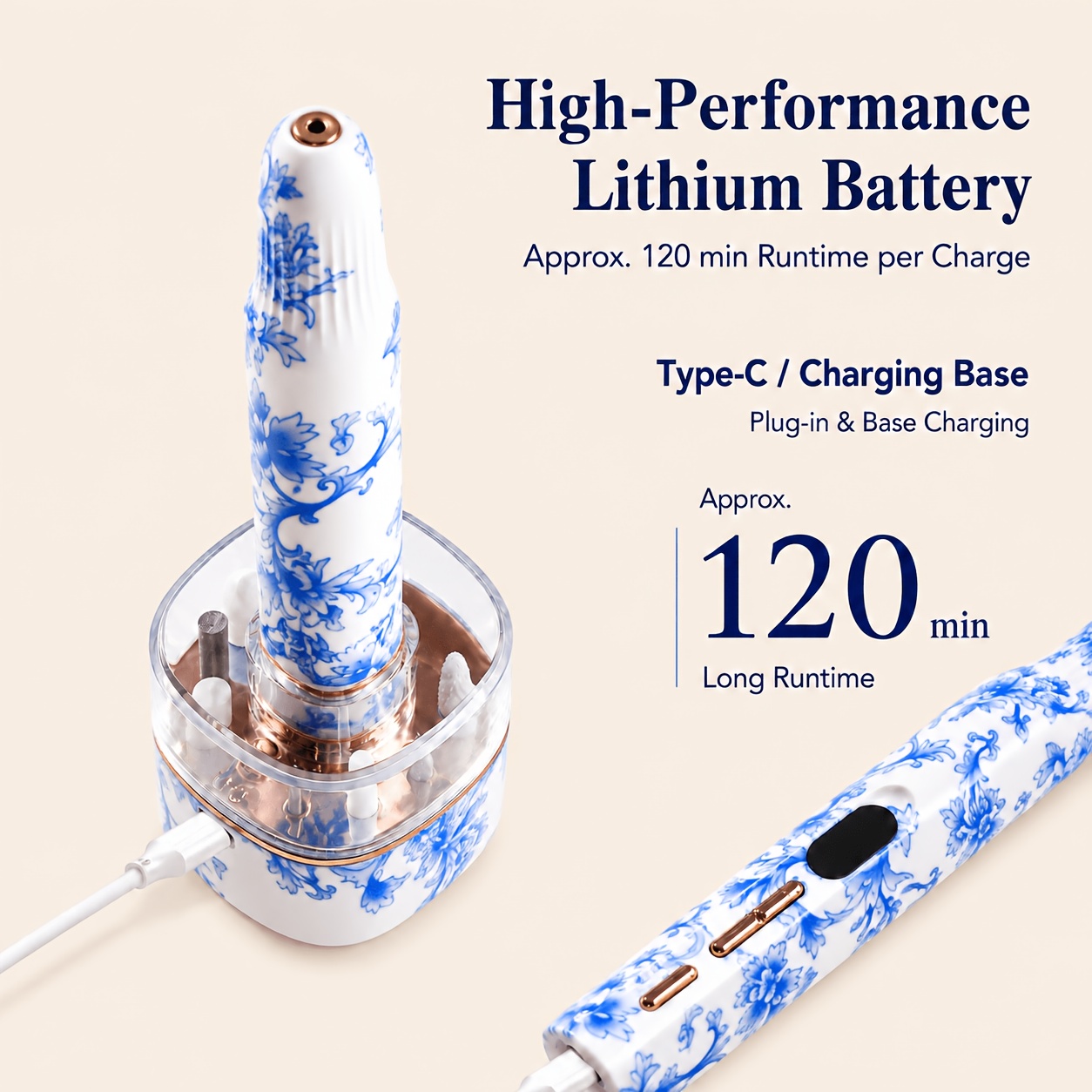 Professional Electric Nail Polish Remover & Polisher, USB Powered