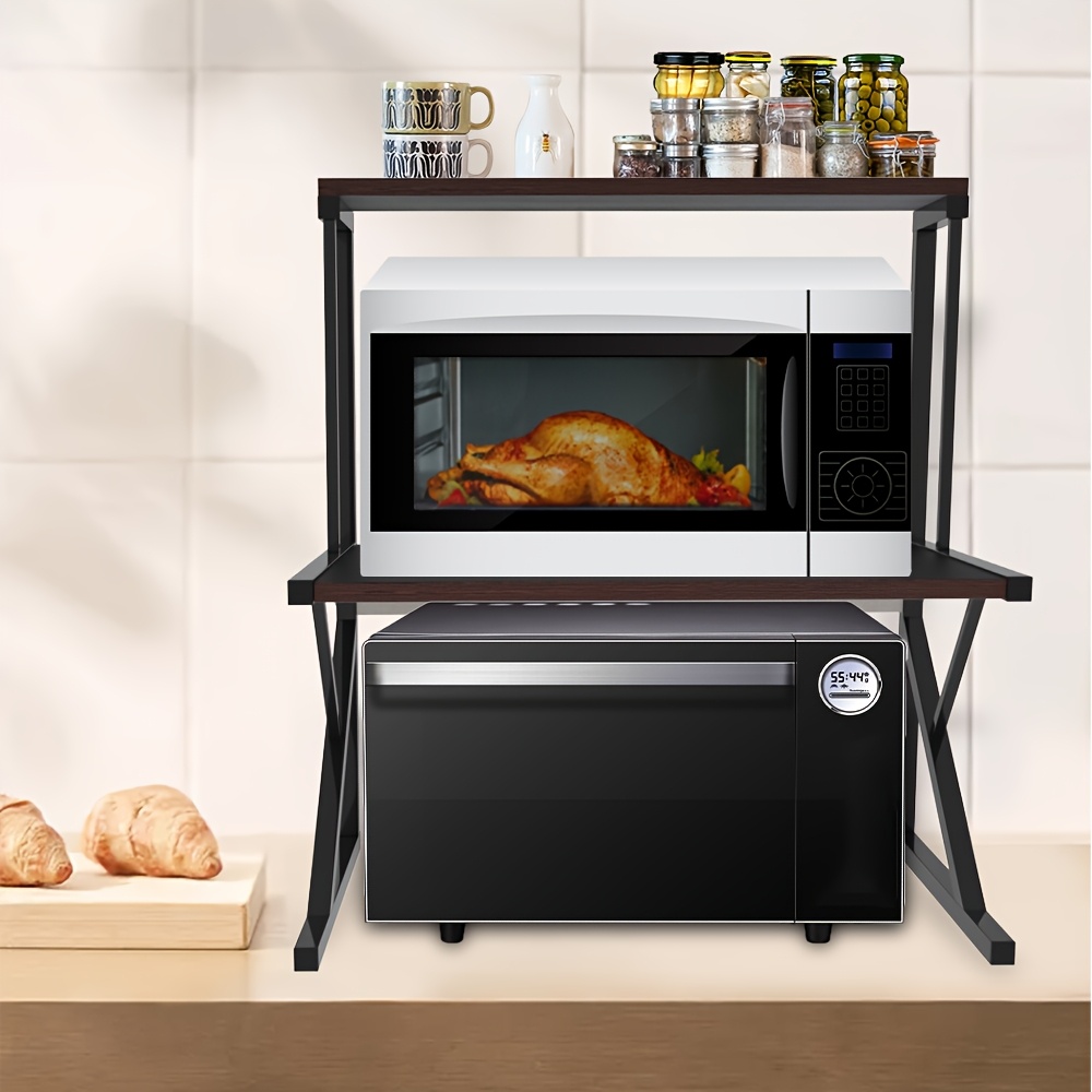 TEMU Double-layer Z-shaped Oven Rack/microwave Oven Rack, Expandable Microwave Oven And Oven Bracket, Kitchen Rack, Seasoning Rack, Microwave Oven