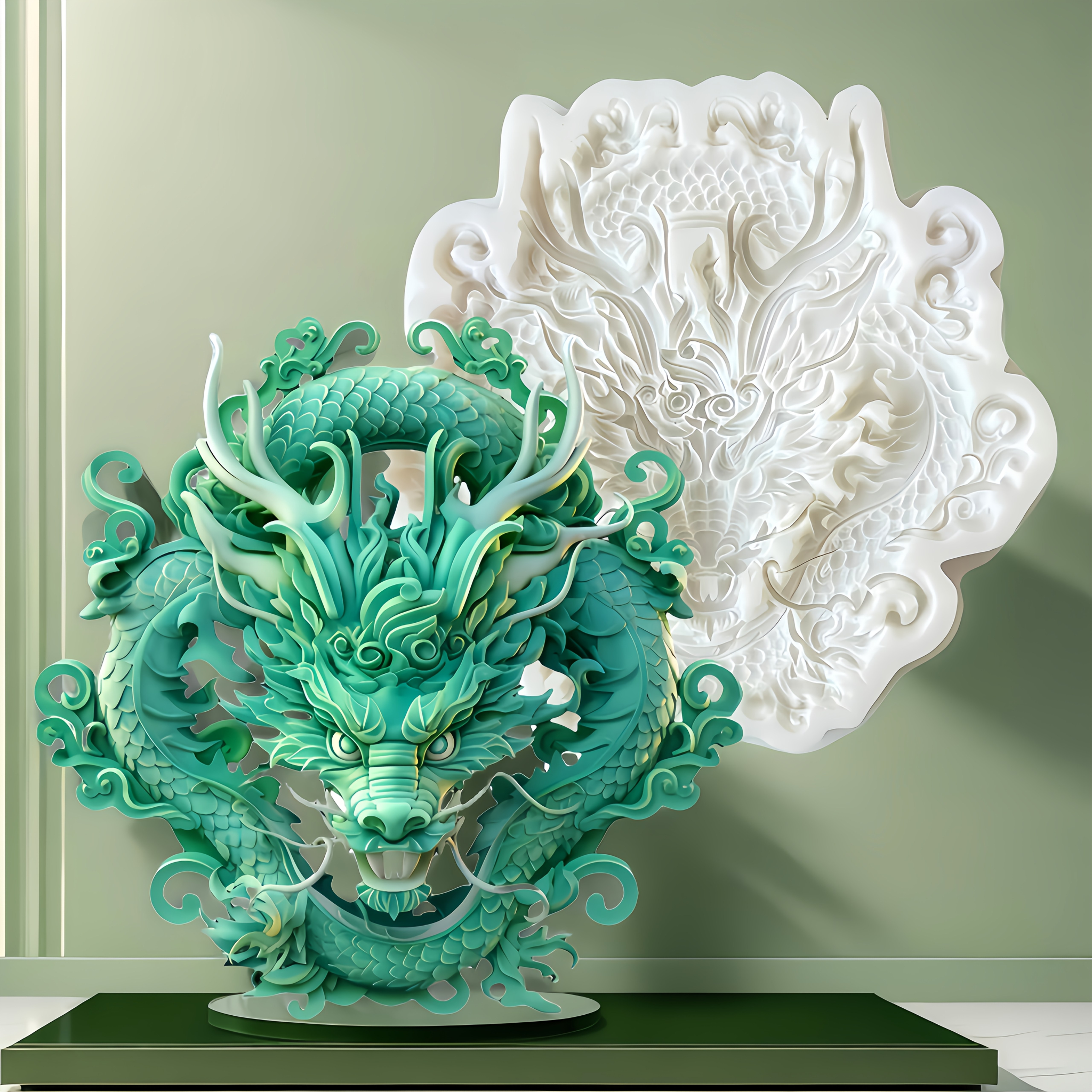 1pc, Chinese Panlong Creative Cake Mold, Cake Decoration Additions, Dropping Mold