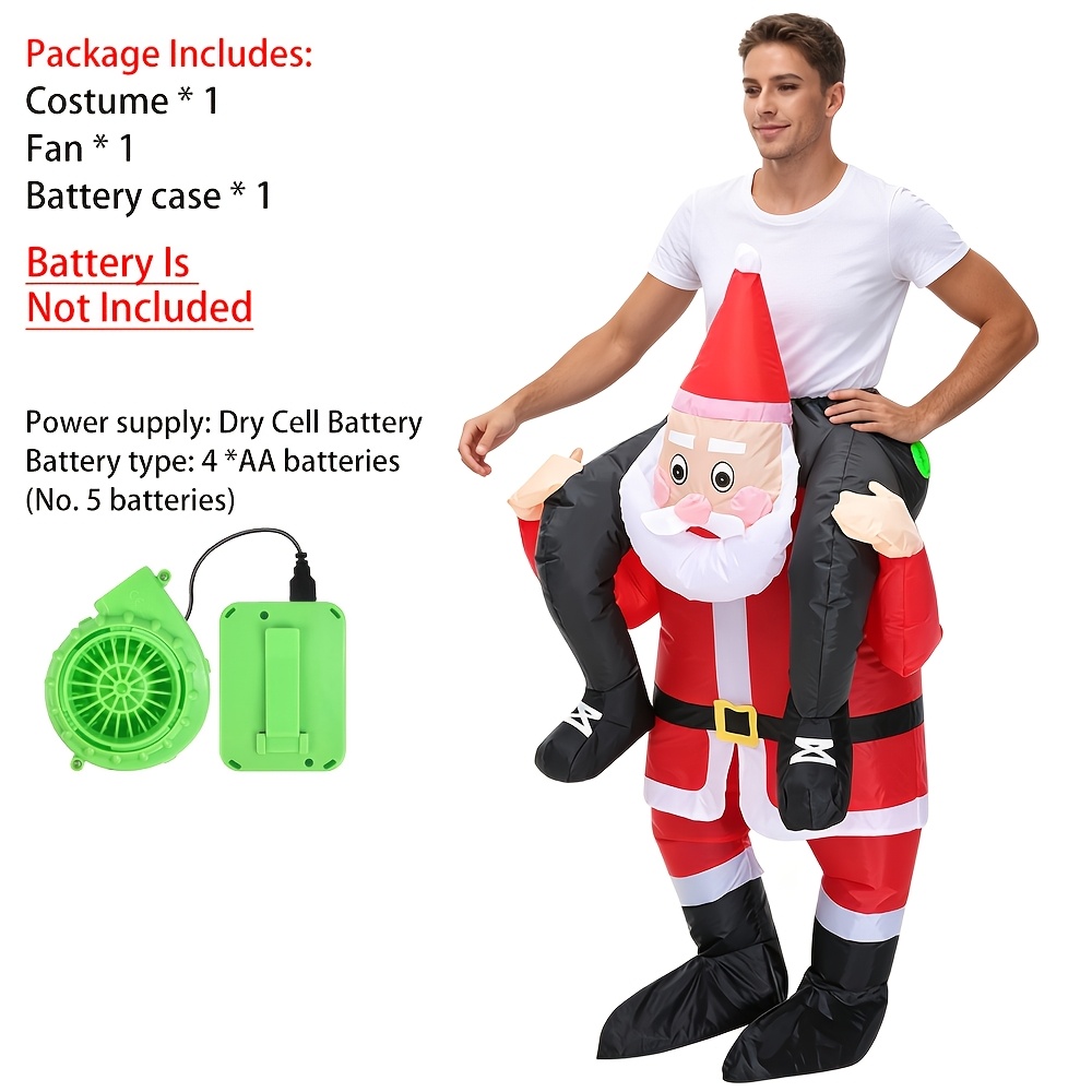 TEMU Accessoire de costume de Noël pour adulte Père Noël à cheval, tenue gonflable, costume gonflable Père Noël à cheval, convient pour divers