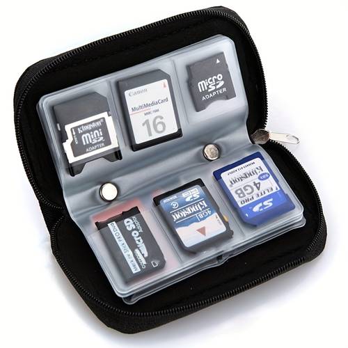 1pc nylon multi purpose memory card case organizer durable storage bag for camera cf sd xd with adapter included