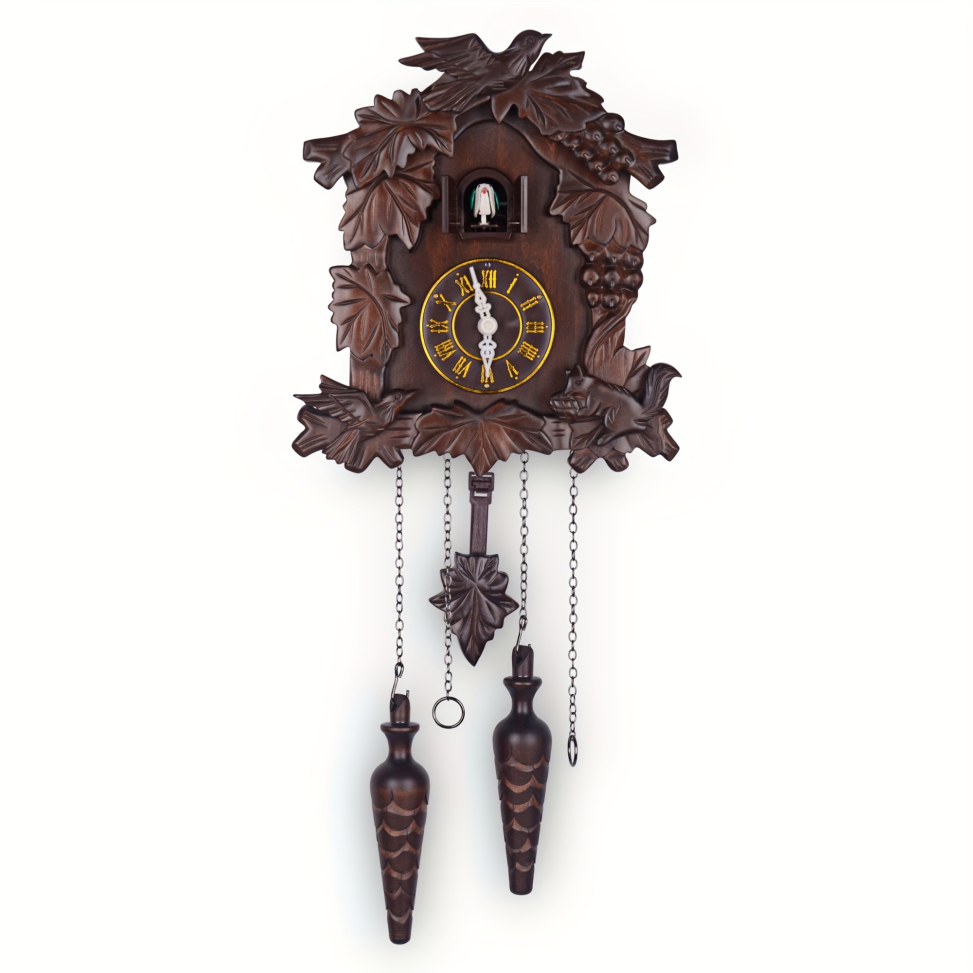 TEMU Clock Wooden Wall Clock Handcrafted Mx210