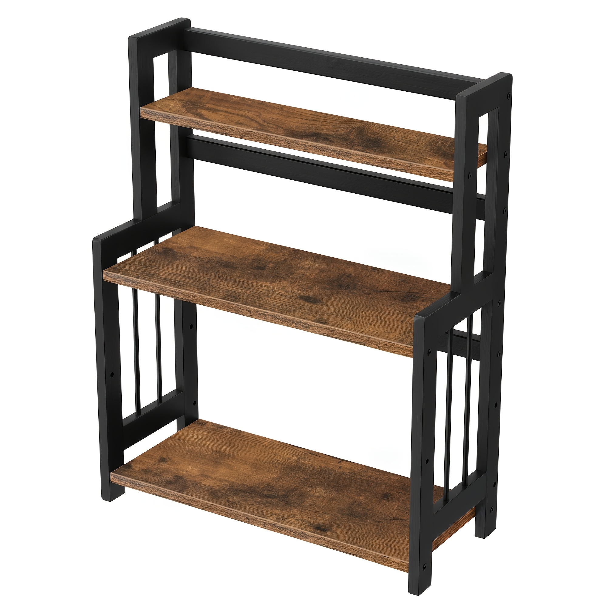 TEMU Organizer da a 3 Ripiani, Porta Spezie in Bamb羅, Costruzione in Bamb羅 e MDF, Design Decorativo ed Elegante, Mensola da Scrivania Salvaspazio per