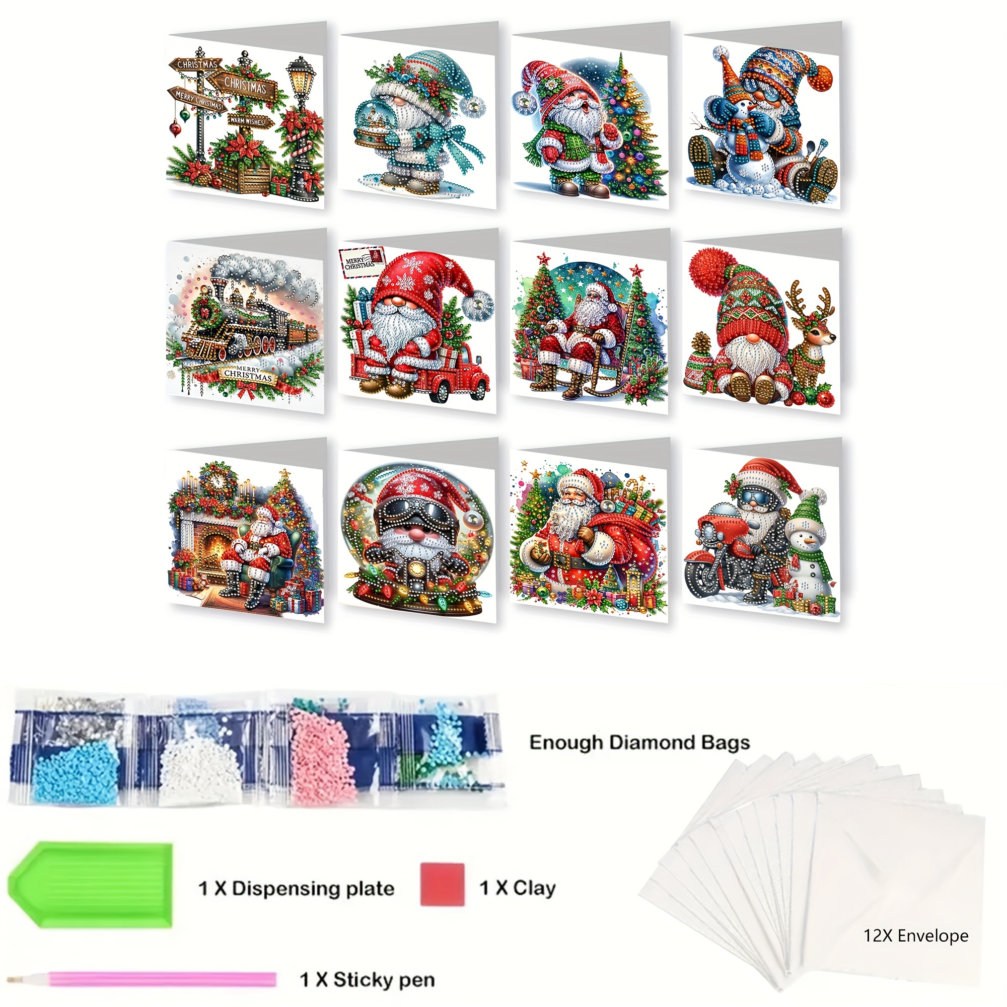 Kit De 30 Calcomanías De Pintura De Diamantes 5D Juego De Pintura Tematica De Corazon De