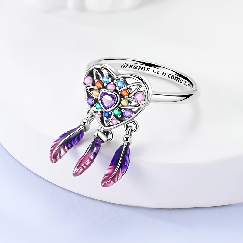Silver Dream Heart Ring, Elegant Gift for Her