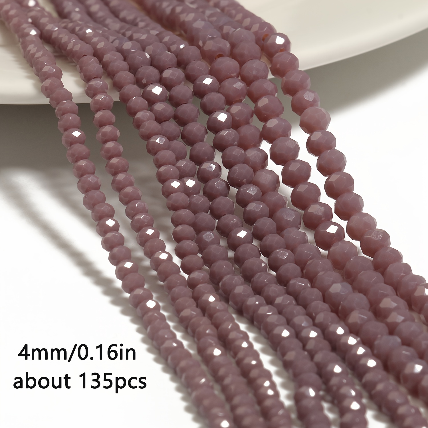 Image of 180/127/135pcs Of Beautiful Purple Crystal Glass Beads In 2/3/4mm Sizes, Shaped Rondelle Spacer Beads Perfect For Fashion Jewelry Such As Earrings, Bracelets, And Necklaces, Ideal Gifts For Women