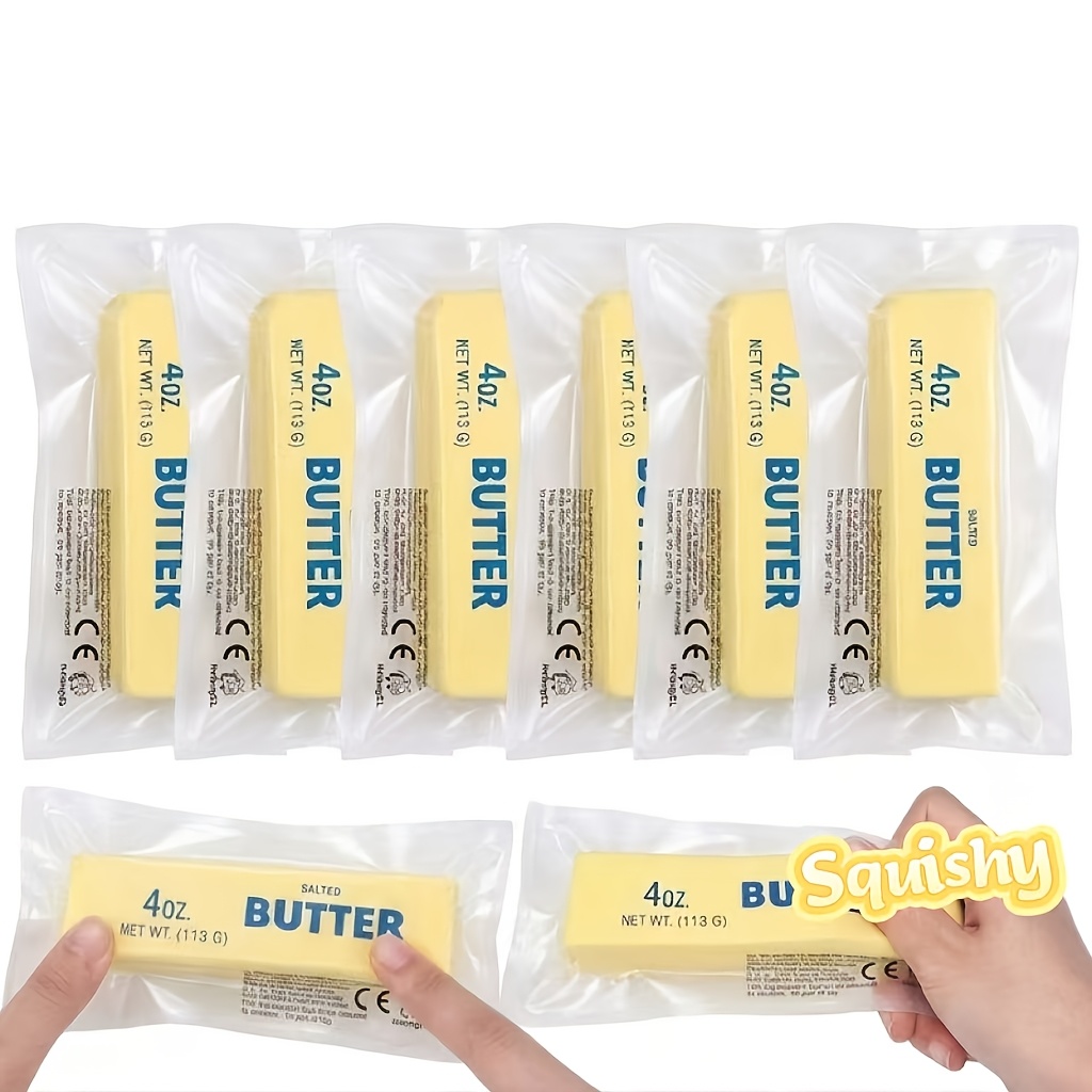   slow rebound butter squeeze stress balls   toys for kids soft butter stick squishies toy slow rising sensory fidget toy for relax calming classroom prizes christmas halloween gifts   toys random color